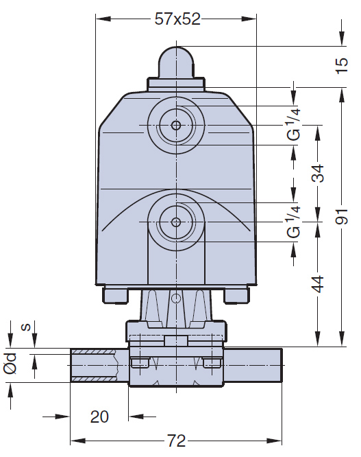Серия ASCO KMA Тип 190 с пневматическим управлением DN 4 - 15мм (1/4-1/2)